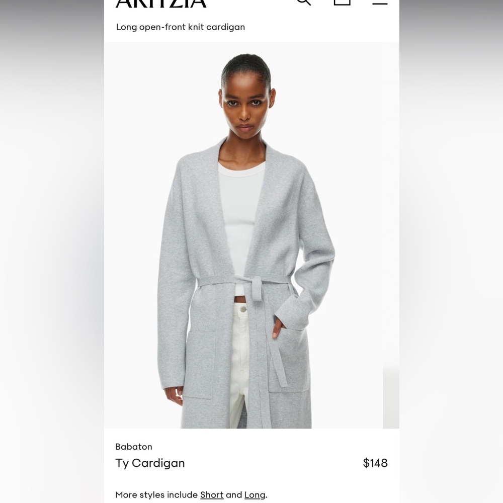 Ty Cardigan Babaton XS Heather Gray